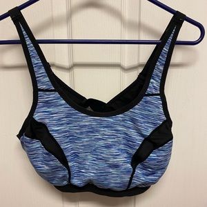 Danskin Blue & Black Striped Sports Bra